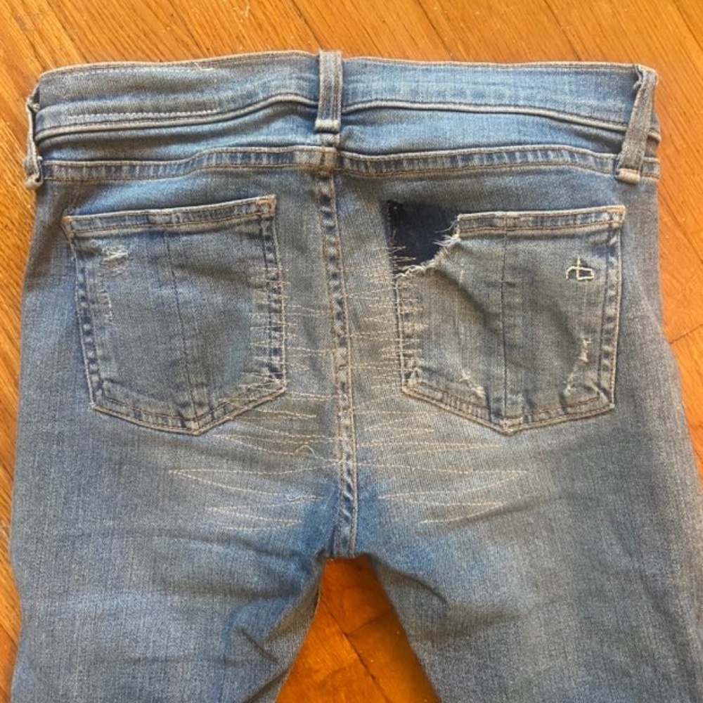 Rag & Bone Distressed Moto Style Jeans Size 26